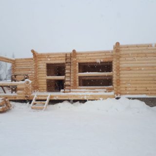 Постройка деревянного дома в д. Гусино